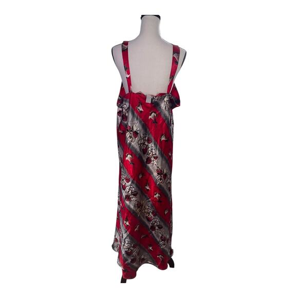 Women’s 2XL Satin Satin Maxi Dress Red Multicolore - Picture 3 of 3